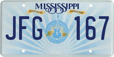 MS license plate JFG167