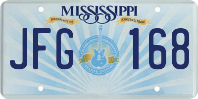 MS license plate JFG168