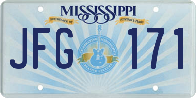 MS license plate JFG171