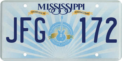 MS license plate JFG172