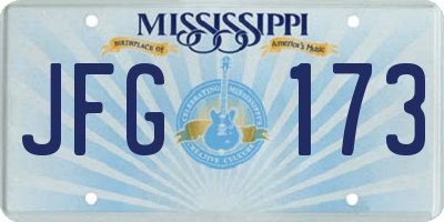 MS license plate JFG173