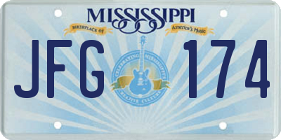 MS license plate JFG174