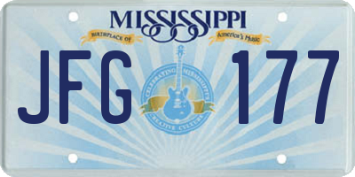 MS license plate JFG177