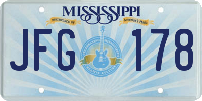 MS license plate JFG178
