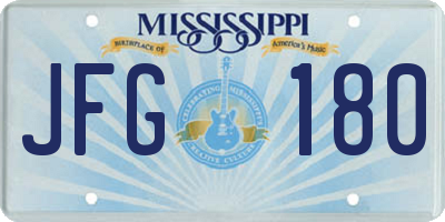 MS license plate JFG180