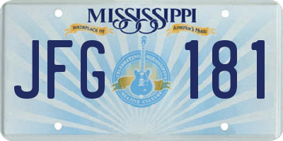 MS license plate JFG181