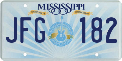 MS license plate JFG182