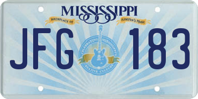 MS license plate JFG183
