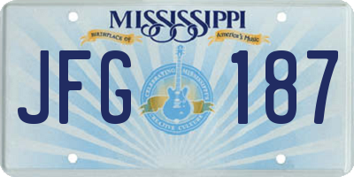 MS license plate JFG187