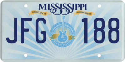 MS license plate JFG188