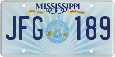 MS license plate JFG189