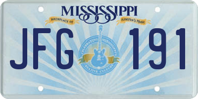 MS license plate JFG191