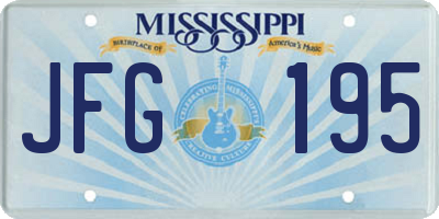 MS license plate JFG195