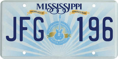 MS license plate JFG196