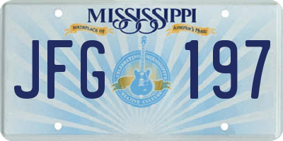 MS license plate JFG197