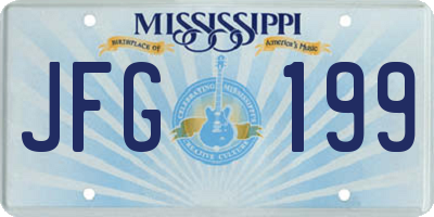 MS license plate JFG199