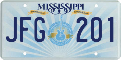 MS license plate JFG201