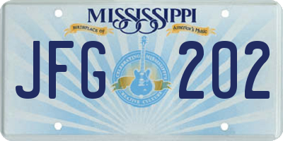 MS license plate JFG202