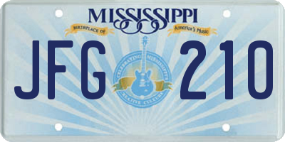 MS license plate JFG210