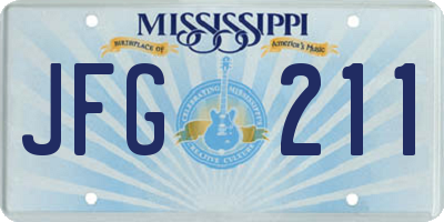 MS license plate JFG211