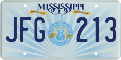 MS license plate JFG213