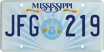 MS license plate JFG219
