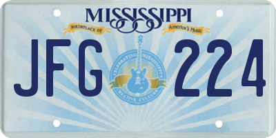 MS license plate JFG224