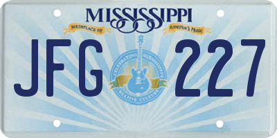 MS license plate JFG227