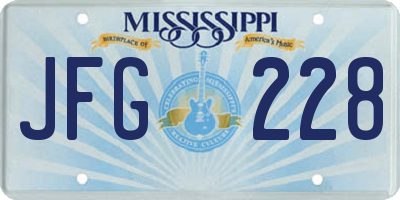 MS license plate JFG228