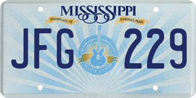 MS license plate JFG229