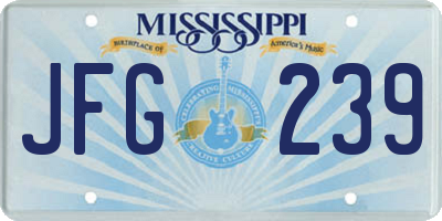 MS license plate JFG239