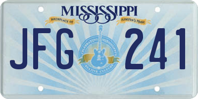 MS license plate JFG241