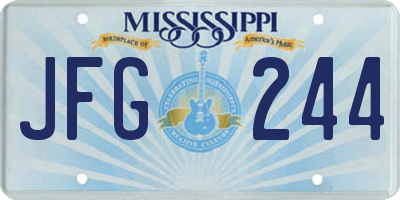 MS license plate JFG244