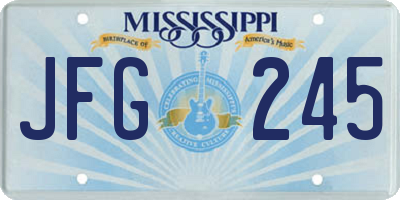 MS license plate JFG245