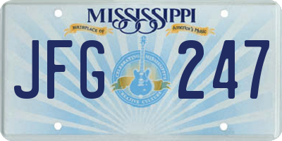 MS license plate JFG247