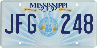 MS license plate JFG248