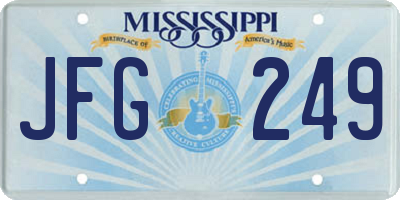 MS license plate JFG249