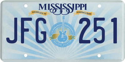 MS license plate JFG251