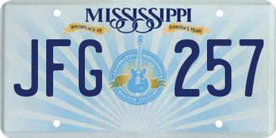 MS license plate JFG257