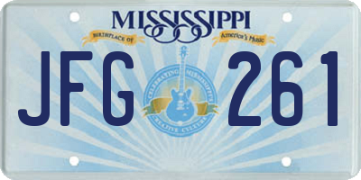 MS license plate JFG261