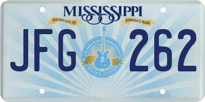 MS license plate JFG262