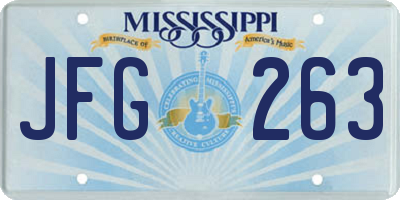 MS license plate JFG263