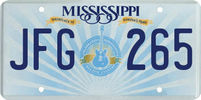 MS license plate JFG265