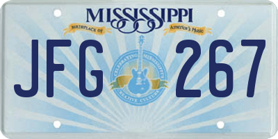 MS license plate JFG267