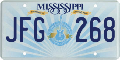 MS license plate JFG268