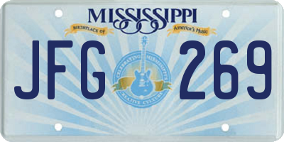MS license plate JFG269