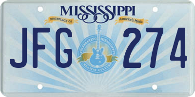 MS license plate JFG274