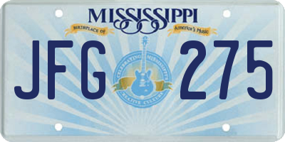 MS license plate JFG275