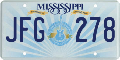 MS license plate JFG278