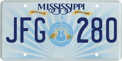 MS license plate JFG280